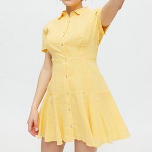 UO Linen Fitted Shirt Dress